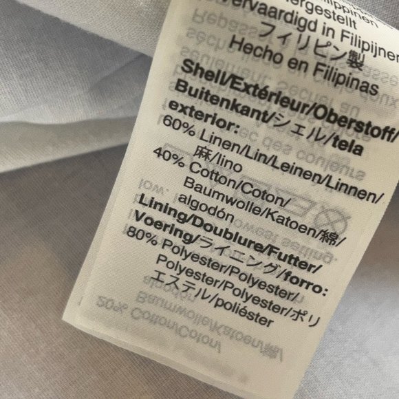 J. Crew Factory Linen Button Front Blue Plaid Checked Square Neck Dress Jumper 4 - Picture 7 of 7